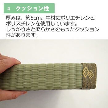 PO織込座布団 祇園 ぎおん グリーン 約55×55×H5cm 2個セット-5