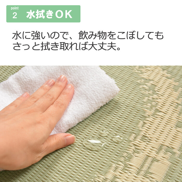 PO織込座布団 円相 えんそう グリーン 約55×55cm 2個セット-3