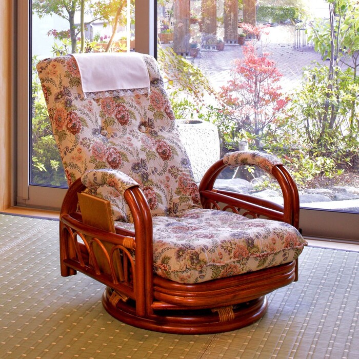 座椅子 ギア回転座椅子 RZ-922 RATTAN CHAIR-1