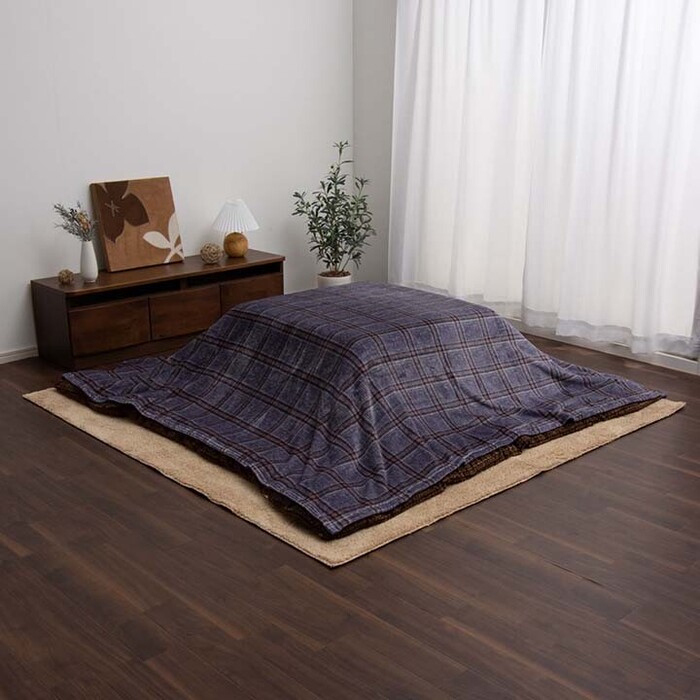 こたつ布団カバー 約195×245cm 上掛けカバー 単品 洗える カジュアル チェック柄 撥水 カリス 上掛け-1