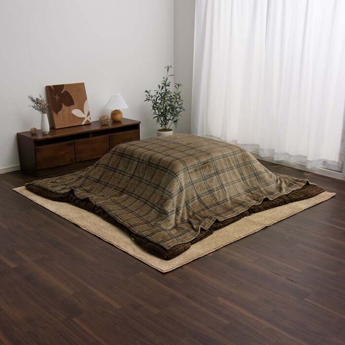 こたつ布団カバー 約195×245cm 上掛けカバー 単品 洗える カジュアル チェック柄 撥水 カリス 上掛け-0