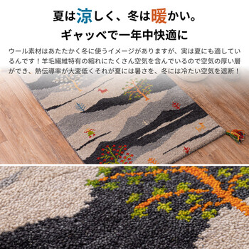 ギャッべマット 玄関マット 約45×75cm 屋内 GABBEH A10-5