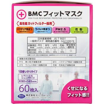 マスク BMC フィットマスク 1日使い切りタイプ レディース&ジュニアサイズ 60枚入 5個セット-2