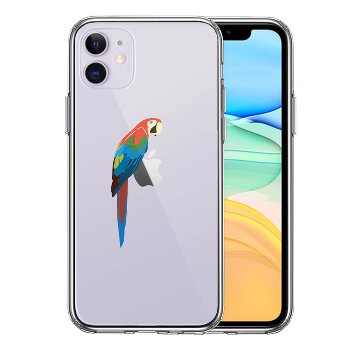 iPhone11 кейс прозрачный чехол красный темно синий go длиннохвостый попугай смартфон кейс боковая сторона soft задняя сторона твердый hybrid -0