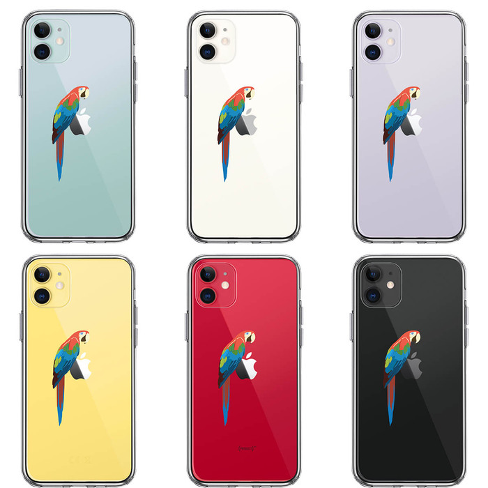 iPhone11 кейс прозрачный чехол красный темно синий go длиннохвостый попугай смартфон кейс боковая сторона soft задняя сторона твердый hybrid -1