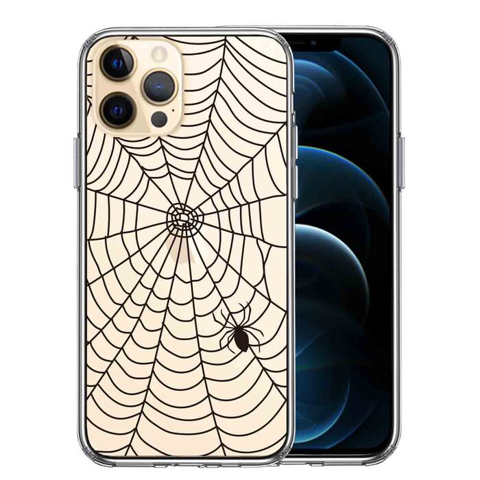 iPhone12Pro ケース クリア スパイダー 蜘蛛 クモ スマホケース 側面ソフト 背面ハード ハイブリッド-0