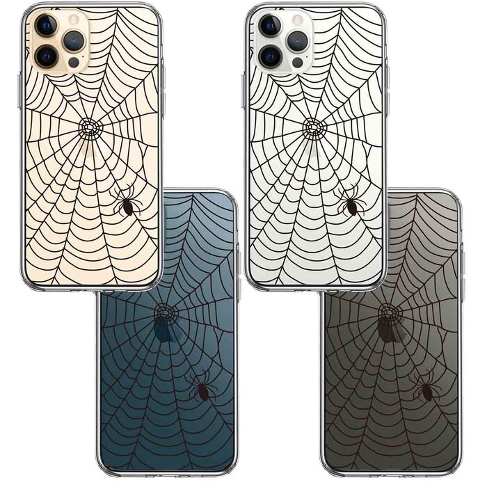 iPhone12Pro ケース クリア スパイダー 蜘蛛 クモ スマホケース 側面ソフト 背面ハード ハイブリッド-1
