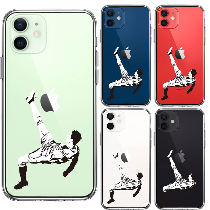 iPhone12mini case clear soccer over head kick 2 smartphone case side soft the back side hard hybrid -1