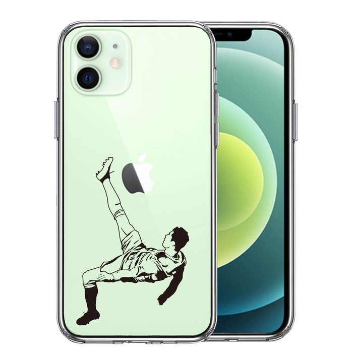 iPhone12mini case clear soccer over head Kics ma ho case side soft the back side hard hybrid -0