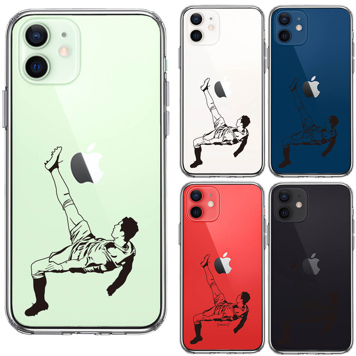 iPhone12mini case clear soccer over head Kics ma ho case side soft the back side hard hybrid -1