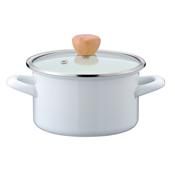  small Cook horn low Cook pot 15cm white -0