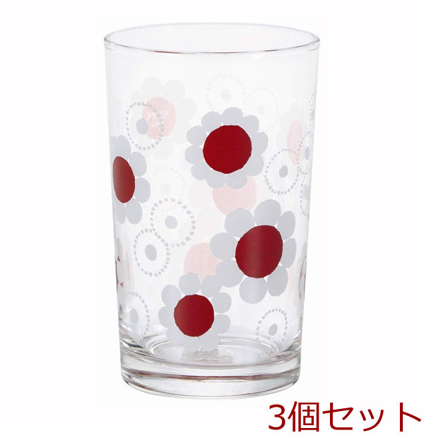 アデリアレトロ中コップ８花まわし 3個セット-0