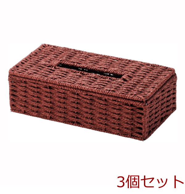 ペーパーティッシュボックス レッド 3個セット-0
