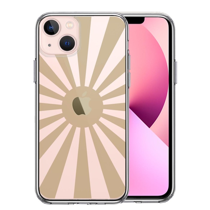 iPhone13 ケース クリア旭日旗 太陽 日本 スマホケース 側面ソフト 背面ハード ハイブリッド-0