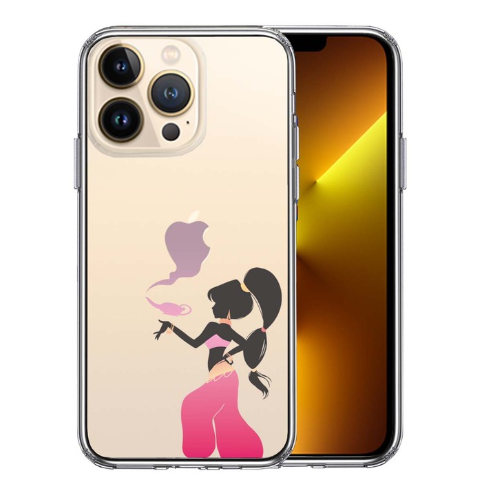 iPhone13Pro ケース クリア  アラジン ピンク スマホケース 側面ソフト 背面ハード ハイブリッド-0