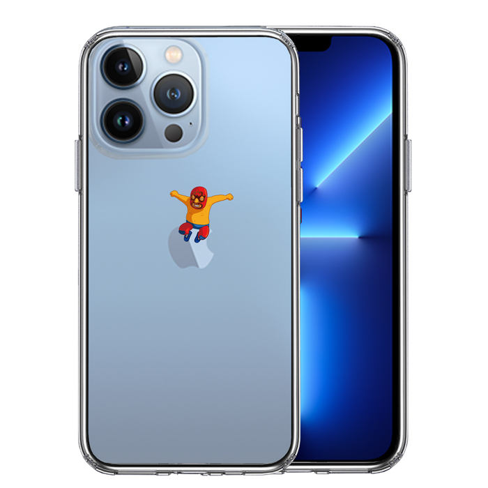 iPhone13Pro ケース クリアジャケット 覆面 プロレスラー スマホケース 側面ソフト 背面ハード ハイブリッド-0