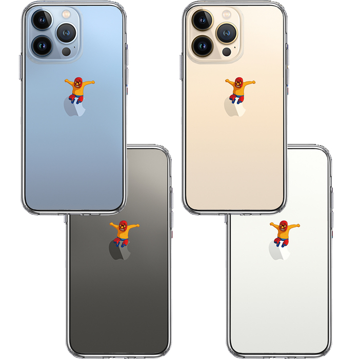 iPhone13Pro ケース クリアジャケット 覆面 プロレスラー スマホケース 側面ソフト 背面ハード ハイブリッド-1