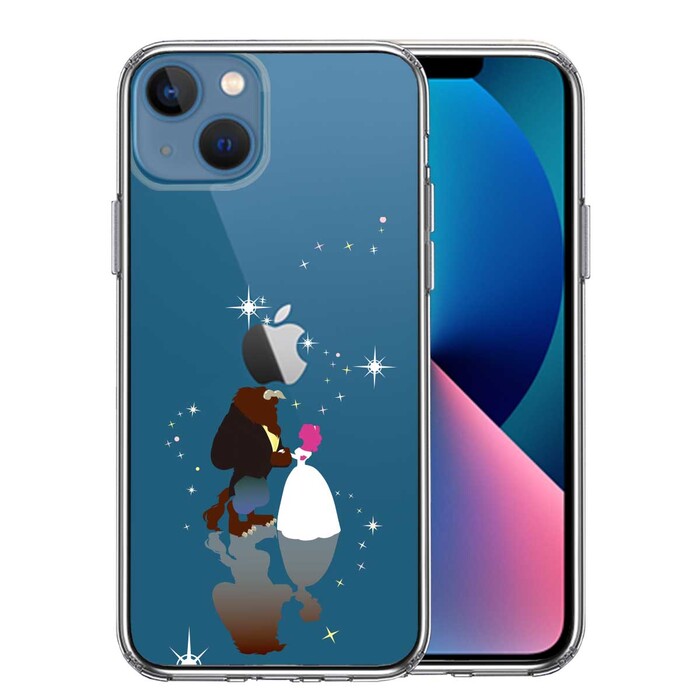 iPhone13mini ケース クリアジャケット 美女と野獣 スマホケース 側面ソフト 背面ハード ハイブリッド-0