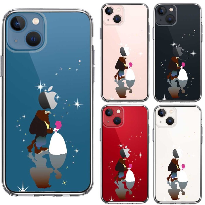 iPhone13mini ケース クリアジャケット 美女と野獣 スマホケース 側面ソフト 背面ハード ハイブリッド-1