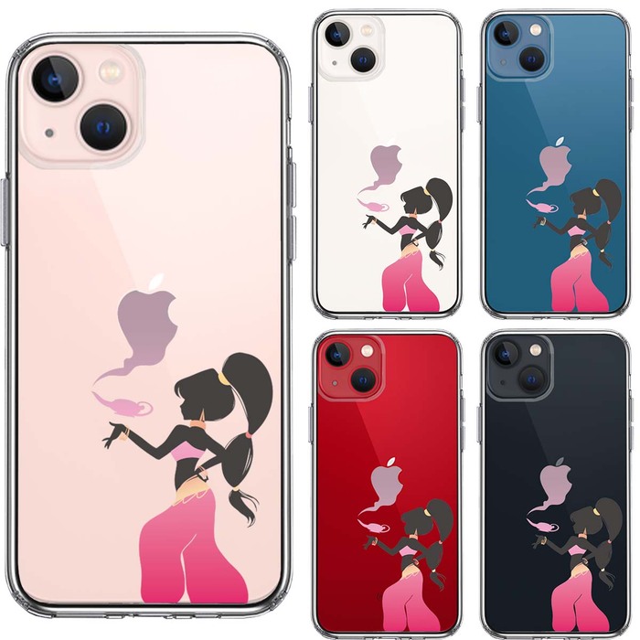 iPhone13mini ケース クリアアラジン ピンク スマホケース 側面ソフト 背面ハード ハイブリッド-1
