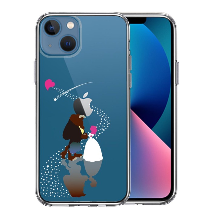 iPhone13mini ケース クリア美女と野獣 星 の 祝福 スマホケース 側面ソフト 背面ハード ハイブリッド-0