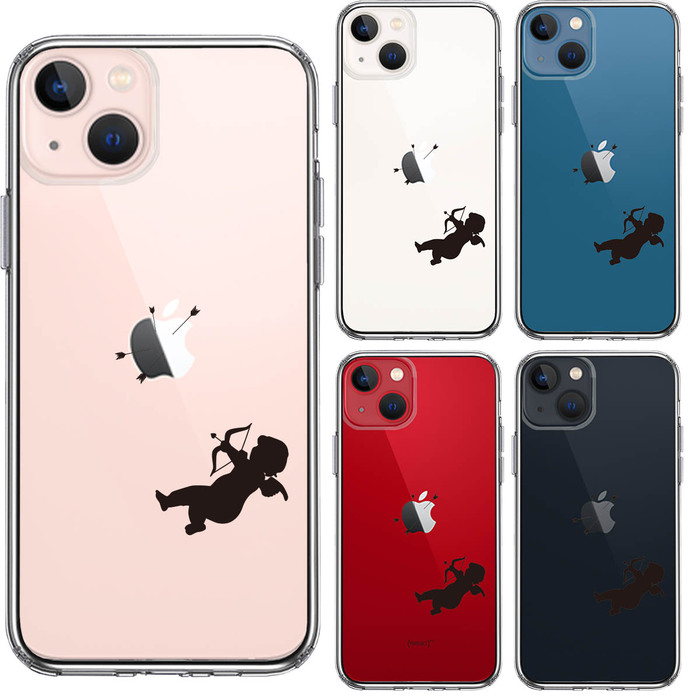iPhone13mini ケース クリアキューピット スマホケース 側面ソフト 背面ハード ハイブリッド-1
