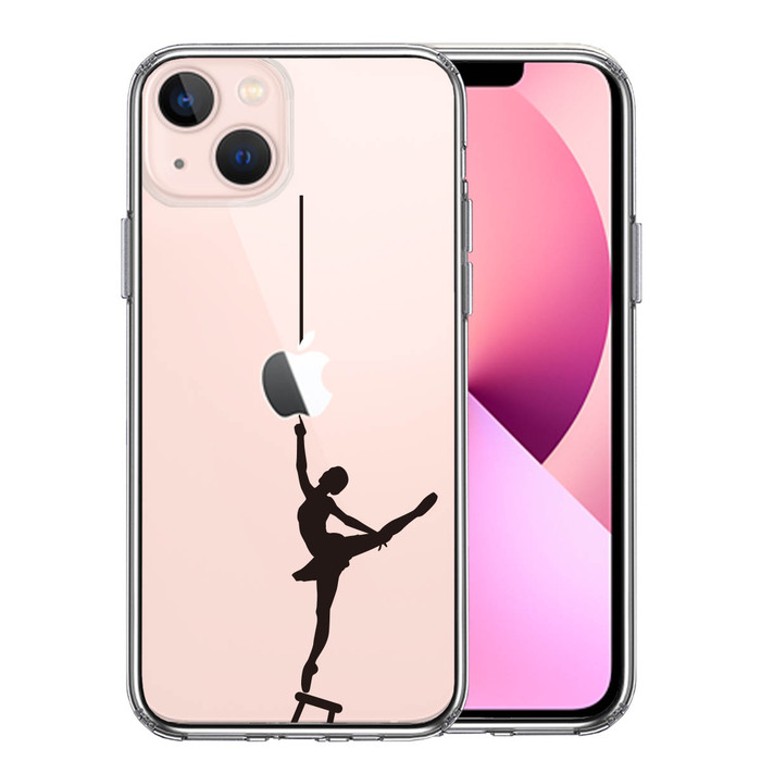 iPhone13mini ケース クリアバレエ スマホケース 側面ソフト 背面ハード ハイブリッド-0