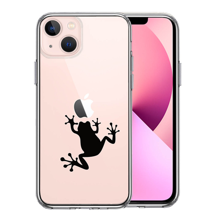 iPhone13mini ケース クリアカエル 蛙 スマホケース 側面ソフト 背面ハード ハイブリッド-0