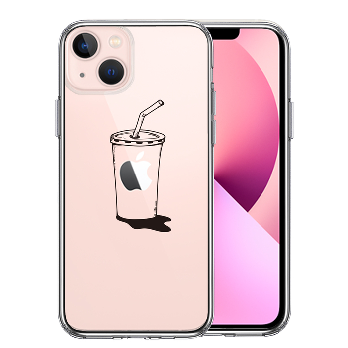 iPhone13mini ケース クリアアップルジュース スマホケース 側面ソフト 背面ハード ハイブリッド-0