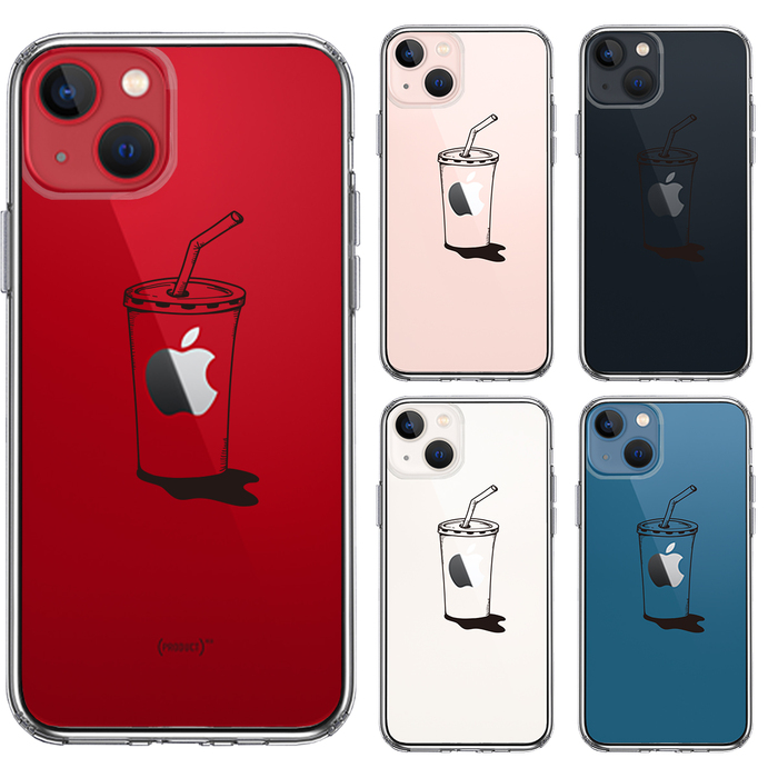 iPhone13mini ケース クリアアップルジュース スマホケース 側面ソフト 背面ハード ハイブリッド-1