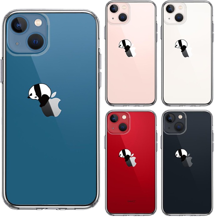 iPhone13mini ケース クリア  パンダ panda 跳び箱 体操 スマホケース 側面ソフト 背面ハード ハイブリッド-1