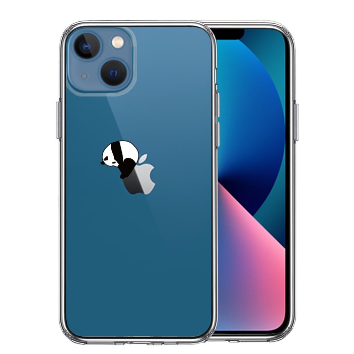 iPhone13 ケース クリアパンダ panda 跳び箱 体操 スマホケース 側面ソフト 背面ハード ハイブリッド-0