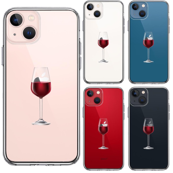 iPhone13mini ケース クリア  ジャケット 赤ワイン スマホケース 側面ソフト 背面ハード ハイブリッド-1