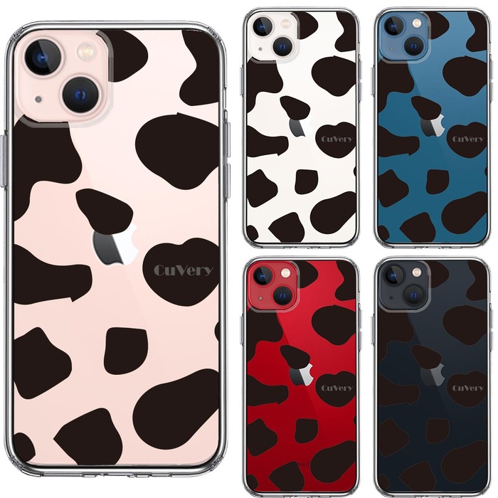 iPhone13 ケース クリアアニマル柄 カウ 牛 スマホケース 側面ソフト 背面ハード ハイブリッド-1