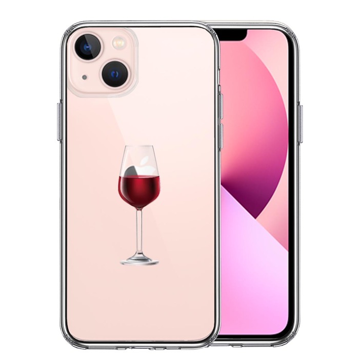 iPhone13 ケース クリアジャケット 赤ワイン スマホケース 側面ソフト 背面ハード ハイブリッド-0
