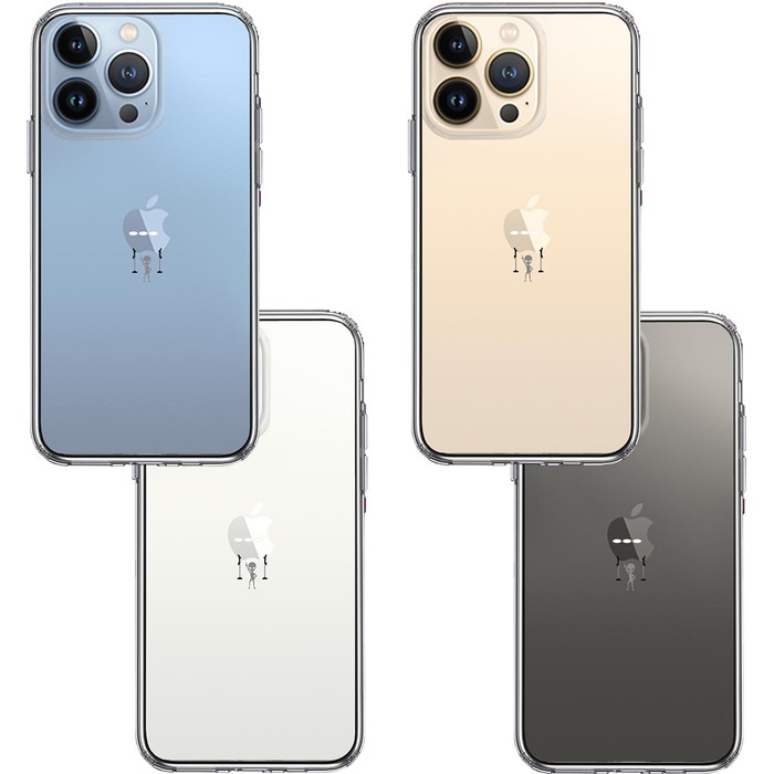 iPhone13Pro ケース クリア宇宙人 グレイ 登場 スマホケース 側面ソフト 背面ハード ハイブリッド-1