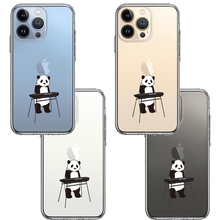 iPhone13Pro ケース クリアキーボード パンダ スマホケース 側面ソフト 背面ハード ハイブリッド-1