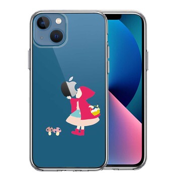 iPhone13mini ケース クリアジャケット 赤頭巾ちゃん スマホケース 側面ソフト 背面ハード ハイブリッド-0