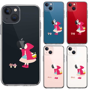 iPhone13mini ケース クリアジャケット 赤頭巾ちゃん スマホケース 側面ソフト 背面ハード ハイブリッド-1