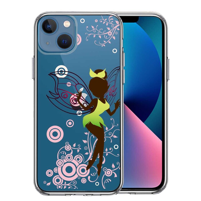 iPhone13mini ケース クリアピーターパン 妖精 1 スマホケース 側面ソフト 背面ハード ハイブリッド-0