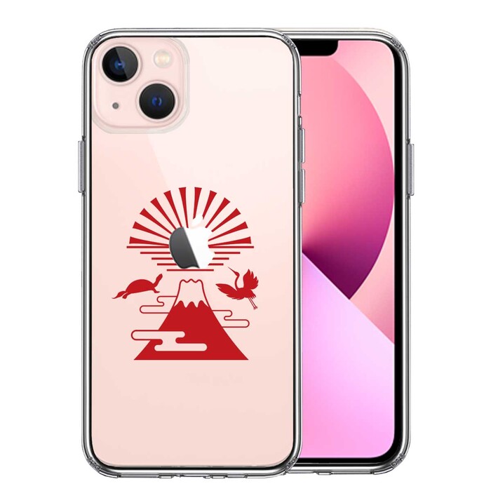 iPhone13mini ケース クリア  富士山 初日の出 スマホケース 側面ソフト 背面ハード ハイブリッド-0