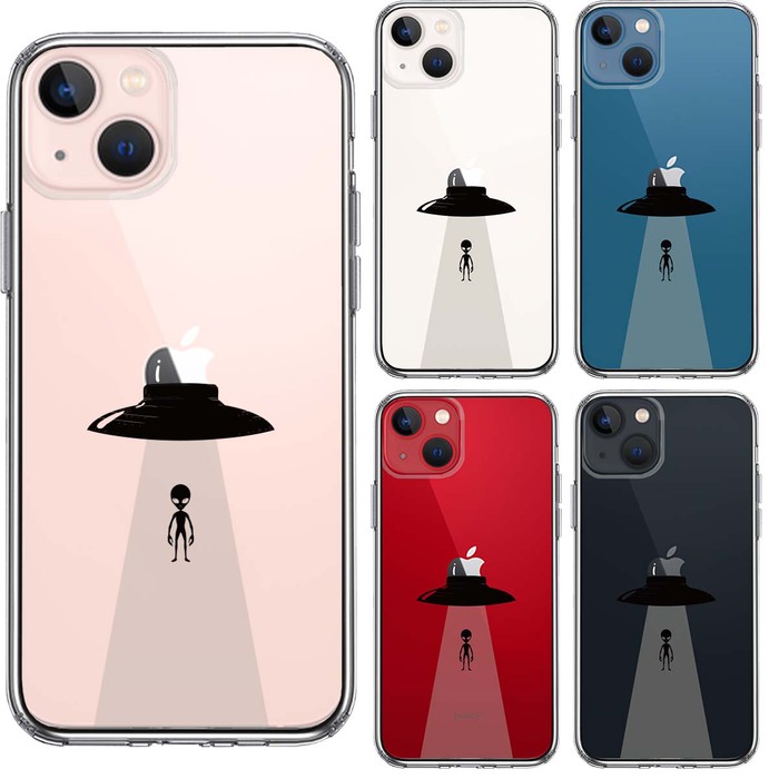 iPhone13mini ケース クリア  UFO 帰艦 スマホケース 側面ソフト 背面ハード ハイブリッド-1