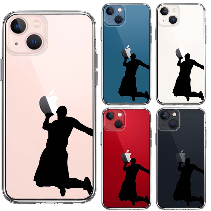 iPhone13mini ケース クリアバスケットボール ダンクシュート２ スマホケース 側面ソフト 背面ハード ハイブリッド-1