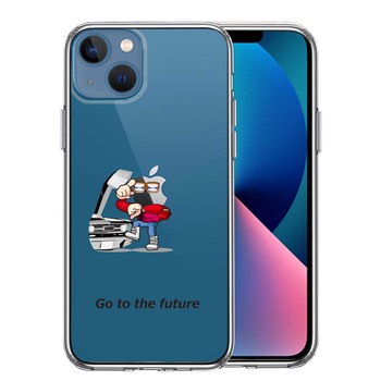 iPhone13 ケース クリア映画パロディ go to the future スマホケース 側面ソフト 背面ハード ハイブリッド-0
