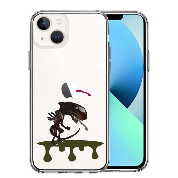 iPhone13 ケース クリア地球外生命体 スマホケース 側面ソフト 背面ハード ハイブリッド-0