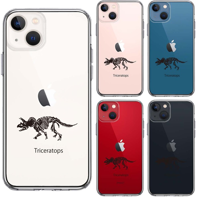 iPhone13 ケース クリアトリケラトプス スマホケース 側面ソフト 背面ハード ハイブリッド-1