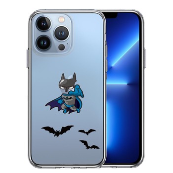 iPhone13Pro ケース クリア  映画パロディ 蝙蝠男 スマホケース 側面ソフト 背面ハード ハイブリッド-0