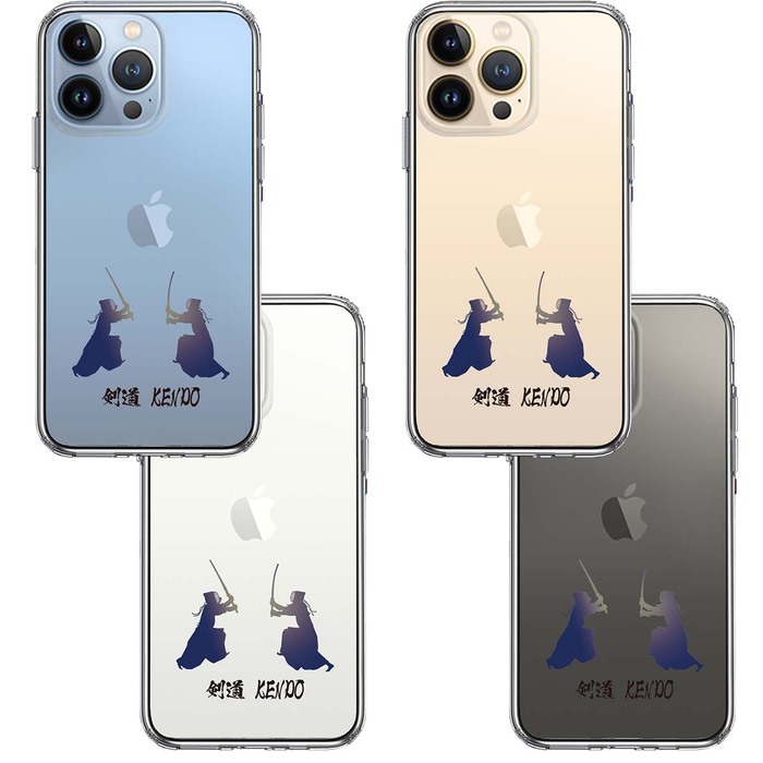 iPhone13Pro ケース クリア剣道 対戦 スマホケース 側面ソフト 背面ハード ハイブリッド-1