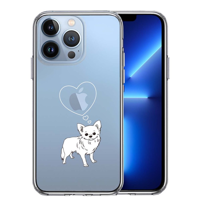 iPhone13Pro ケース クリアチワワ スマホケース 側面ソフト 背面ハード ハイブリッド-0