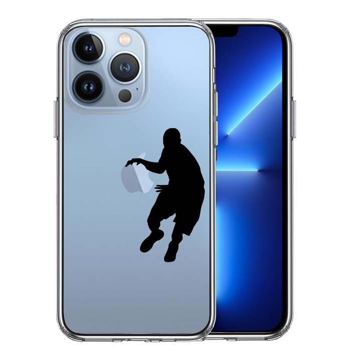 iPhone13Pro ケース クリア  バスケットボール ドリブル スマホケース 側面ソフト 背面ハード ハイブリッド-0